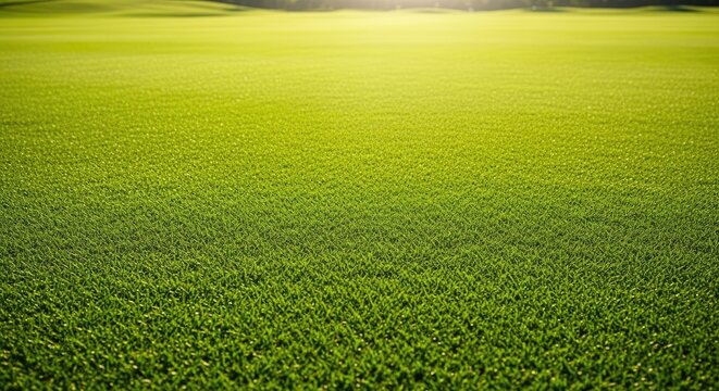 Close-up of lush green grass with subtle yellow and brown patches