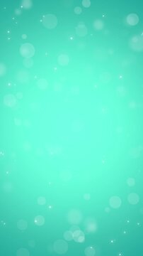 Soft blue Green Bokeh Light and Glitter animation,Abstract Glow Particles for Relaxing Videos, Meditation, Beauty and Clean Minimal Visuals vertical social media motion background