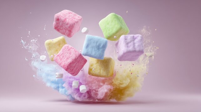 Colorful Cubes Expanding Outward with Dynamic Motion and Sharp Edges