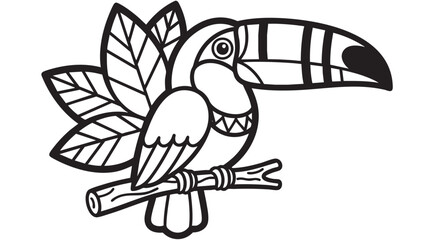 Toucan, tropical bird, black and white illustration, vector icon, wildlife symbol © হরি চাঁদের চাঁদ