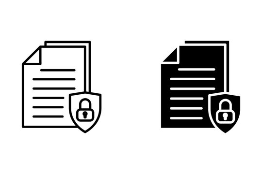 Cipher document icon outline vector. Data encryption. Lock code