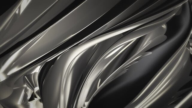 Silver metal pipes, abstract 3D graphic background, video loop. Custom render with an industrial construction aesthetic. Ideal also an advertising backdrop for working tools, or motorsports products.