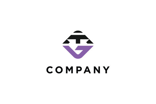 minimalist letter tg or gt business modern abstract logo