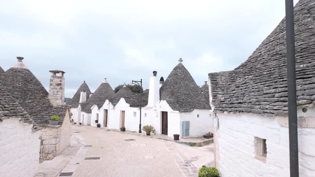 Alberobello, Italy - April 15, 2026: Trulli at Alberobello in Italy