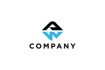 Fototapeta premium minimalist letter aw or wa business modern abstract logo