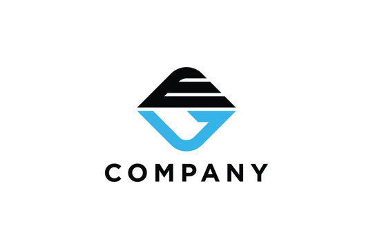 minimalist letter eg or ge business modern abstract logo