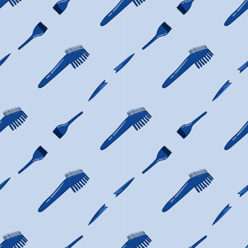 Barbershop pattern. barber tools seamless pattern. doodle barber equipment seamless pattern background