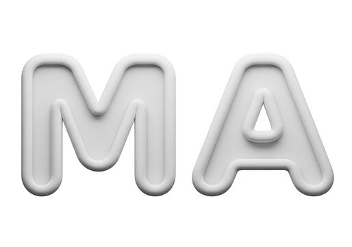 Black modern sans serif letters ma representing a brand or logo isolated on transparent background