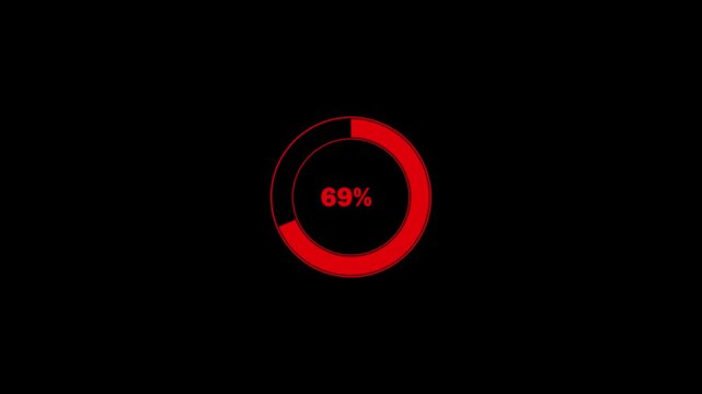 Green loading animation, circle loading icon, circle loading,Abstract loading bar please wait icon animation background. processing from 0 to 100 transfer on with black background.