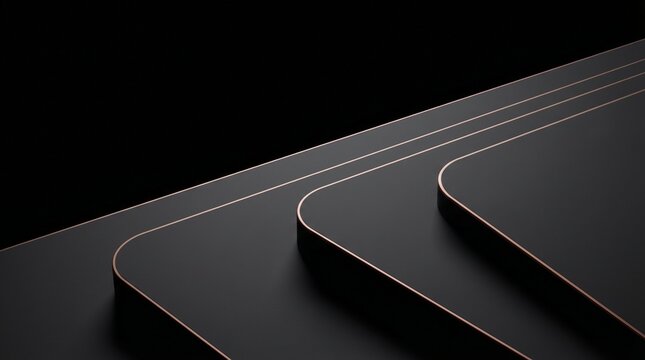 The Matte Stratum Void: Dark Mode Opaque Acrylic Layers with Rose Gold Edges