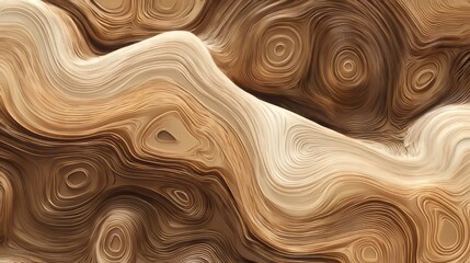 Fototapeta premium Wavy marble texture with flowing veins of dark brown, white and gold. 