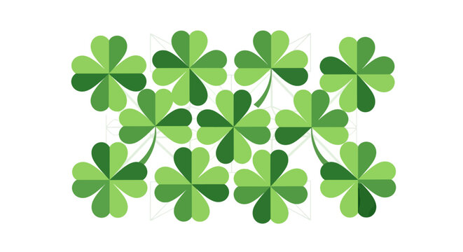 st patrick's day green shamrock four leaf clover pattern design