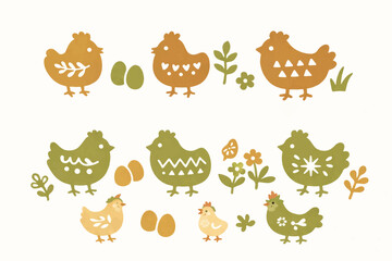 Obraz premium set of chicken icons