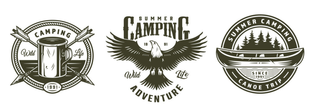 Summer camp logos