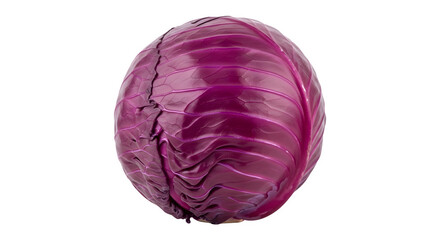 Fototapeta premium Fresh purple cabbage on transparent background for healthy eating