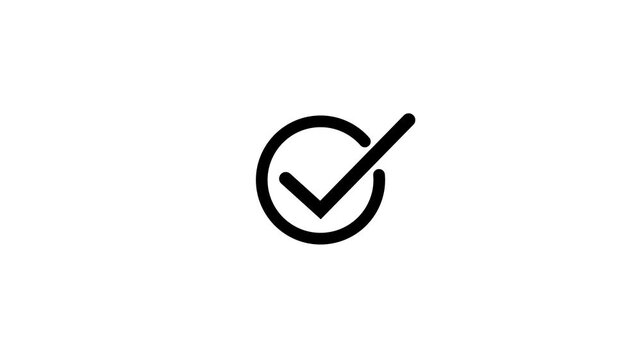 Check mark animation that symbolizes approval, success, or task completion. Perfect for use in mobile apps, websites, tutorials.