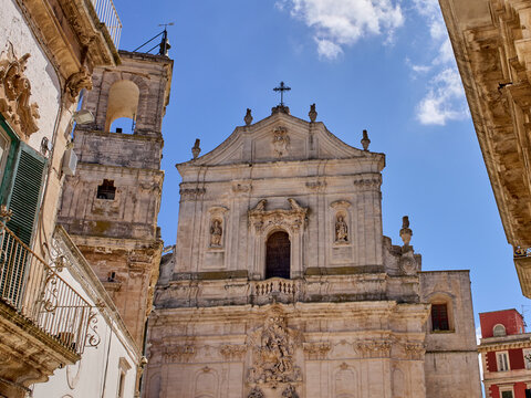 Basilica di San Martino, a 18th century Baroque Church in Martina Franca. Taranto, Apulia, Puglia, Italy, Europe
