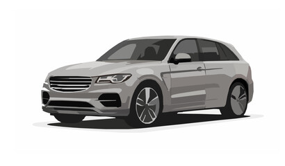 Obraz premium Modern SUV side view matte wrap detailing concept automotive vector illustration isolated on white
