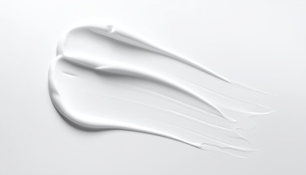 Wei&szlig;e Creme-Textur als glatter Pflege-Swatch auf hellem Hintergrund