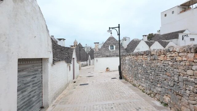 Alberobello, Italy - April 15, 2026: Trulli at Alberobello in Italy