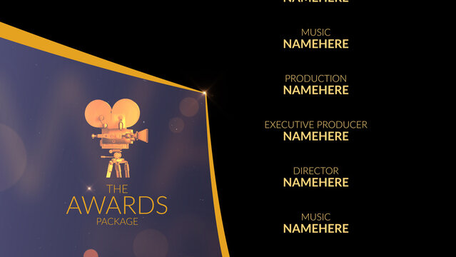 Awards Package Credits 1 &ndash; Luxury Event Graphics, Cinematic Opener, Titles, Lower Thirds and Transitions for Award Shows, Gala and Corporate Events
