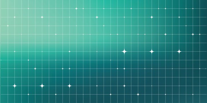 Glowing grid background with sparkles.