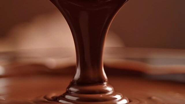 Melting Chocolate Dripping Close Up Dessert Texture