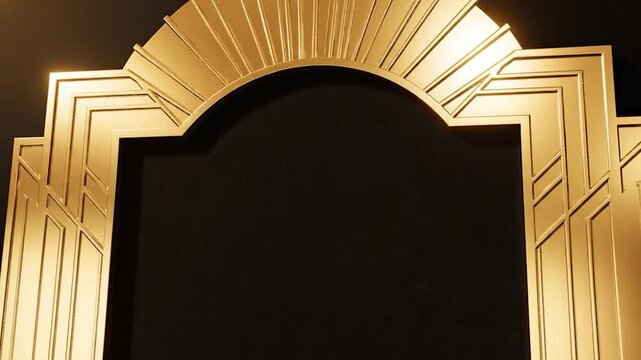 Golden Art Deco architectural detail design.