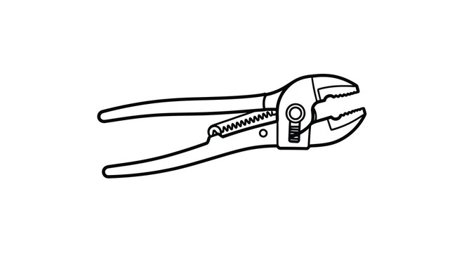 A black and white line drawing of a water pump pliers tool