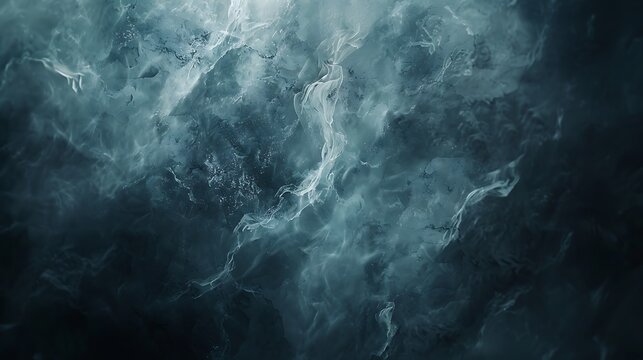 Dark stormy sky with dramatic cloud formations and light rays, moody atmospheric background