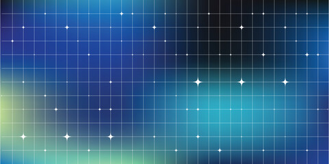 a blue and green starry night sky with white stars. © khaerul