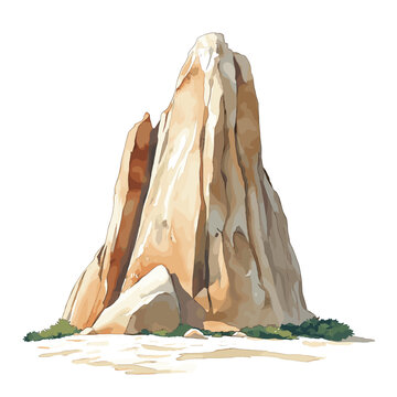 Zuma Rock. Zuma Rock hand drawn watercolor illustration on white background