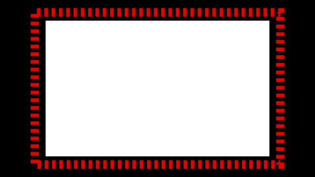 A rectangle shape with a red dotted border 4k arrangement, aesthetic