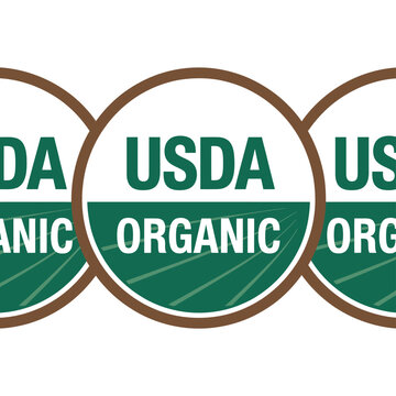 USDA Organic seal, three circles with text, green and brown colors, food certification, agricultural standard, government agency.
