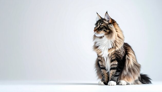 Regal Norwegian Forest Cat in Low-angled Light