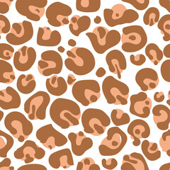 Fototapeta premium Leopard skin seamless vector pattern. Animal safari spotted print. Endless background for fabric and wallpaper
