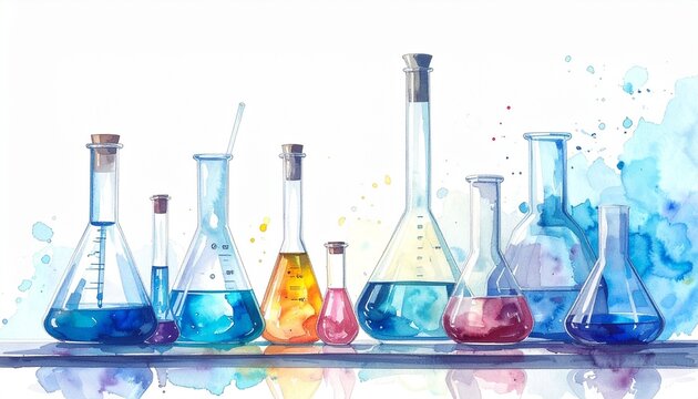 Laboratory Reagents in Precise Arrangement