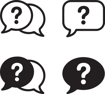 FAQ icon set. Frequently Asked Questions icon vector.