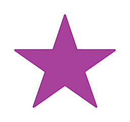 Obraz premium Purple star vector icon, five-pointed violet star shape, minimalist flat celestial symbol for rating and awards, simple geometric graphic element isolated on White Background