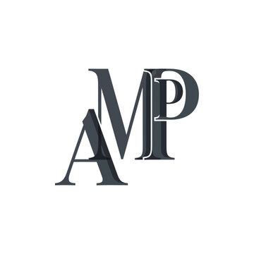 AMP logo design letters typography.