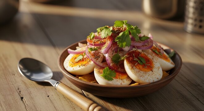 Deviled eggs with smoked salmon and herbs a gourmet appetizer presentation