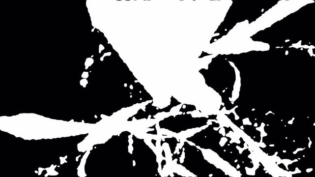 White splashes against black void