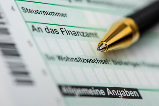 Ein Steuerformular zum Ausf&uuml;llen f&uuml;r die Steuererkl&auml;rung zum Finanzamt