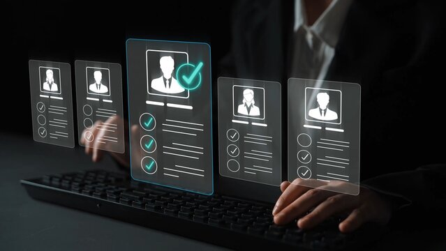 Virtual Recruitment Process with Digital Resumes and Candidate Selection Interface in a Professional Environment Sigmoid