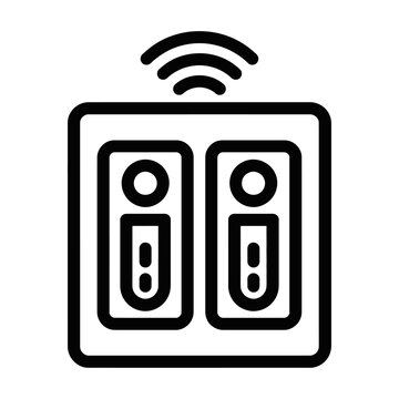 Vector graphic of a smart home device with wi-fi connectivity and two light switches