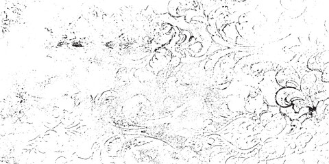 Fototapeta premium Monochrome texture composed of irregular graphic elements. Distressed uneven grunge background. Abstract vector illustration. Overlay for interesting effect and depth. Isolated on white background.