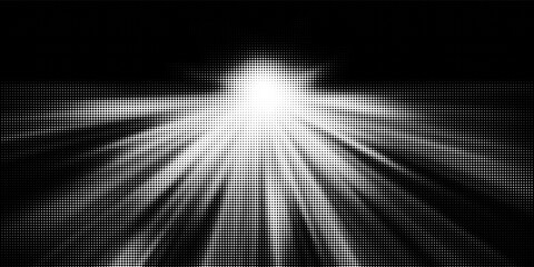 Halftone dots lightning explosion pop art comic background. Vector Illustration © Dul