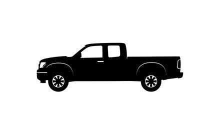 Black pickup truck side view a striking graphic silhouette © Nasrin