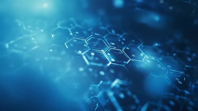 Abstract digital hexagon grid design technology and data visualization