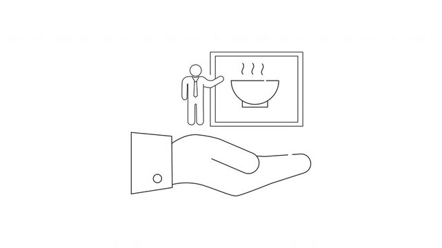 Food Presentation Icon - Hand Holding a Food Presentation.